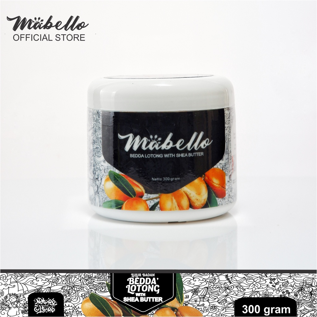MABELLO bedda lotong with Shea butter 300gr (khusus Grosir)/ cerah permanen dan lembab/halal/BPOM