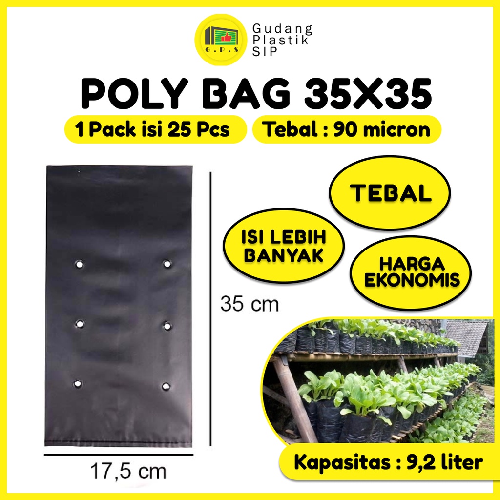 PLASTIK POLYBAG TANAMAN  35x35 cm