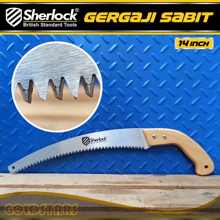 Gergaji Dahan Kopi Lengkung Baja / Sherlock Gergaji Sabit 14 Inch Mn 65
