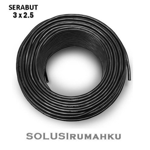ECERAN Kabel Bulat Serabut 3X2.5 SNI NYM NYY HY 3X2,5 setara ETERNA