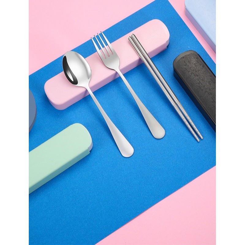 Tableware Travel Sendok Garpu Sumpit Set Stainless Travel portable spoon fork tableware pribadi import