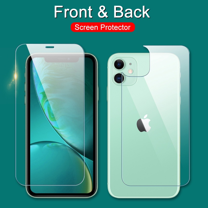 Tempered glass Pelindung Layar Depan Dan Belakang Untuk iPhone 13 Pro Max 12 Pro Max 7 8plus XS Max XR X 11 Pro Max