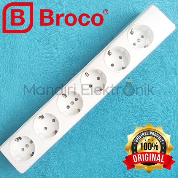 Stopkontak Broco 6 Lubang 15360 - Stop Kontak Broco Arde 6 Lubang 15360