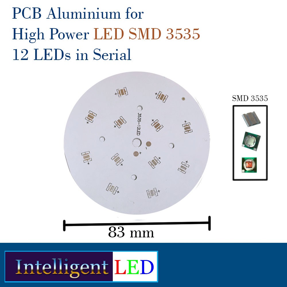 Aluminium PCB for 12 Serial LED SMD 3535 Round 83 mm