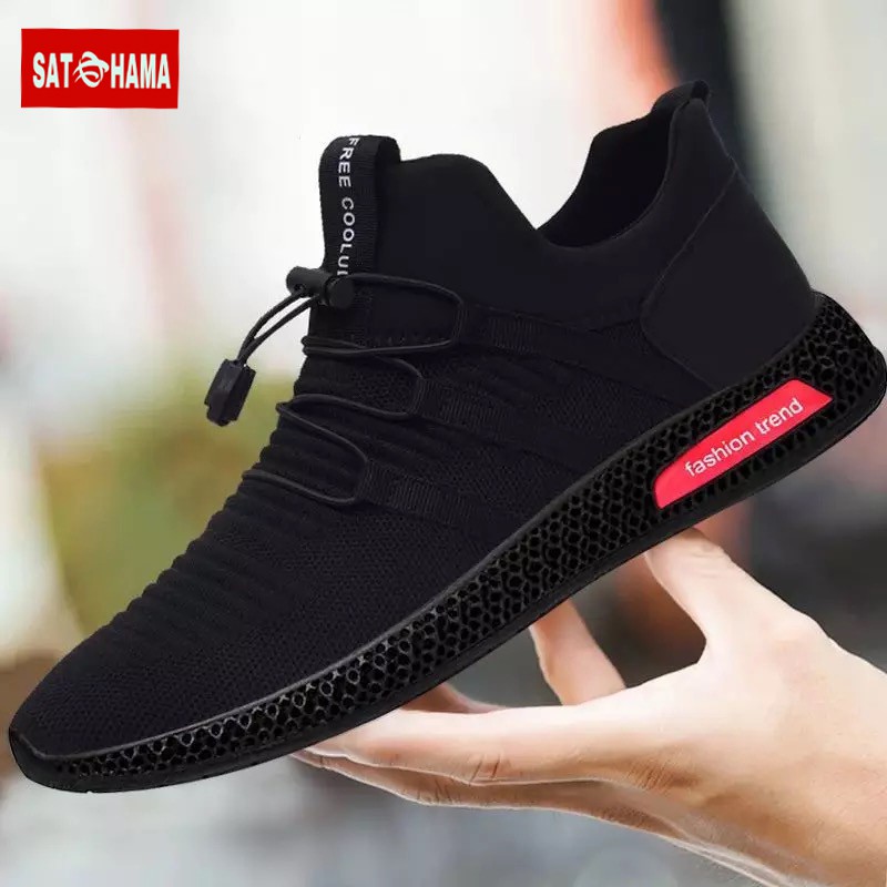 Satohama Sepatu Pria Sepatu Import Sepatu Sneakers Sepatu Kekinian Sepatu Korean Mewah - Hitam