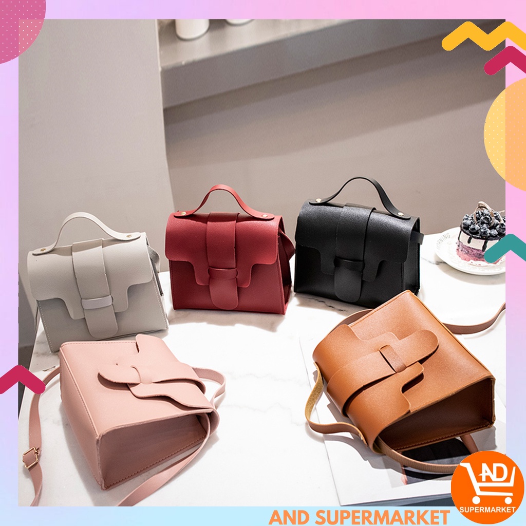 AND COD Tas Selempang Wanita Import Tas Handbag Murah Kekinian Tas Slempang Kulit Korea T27