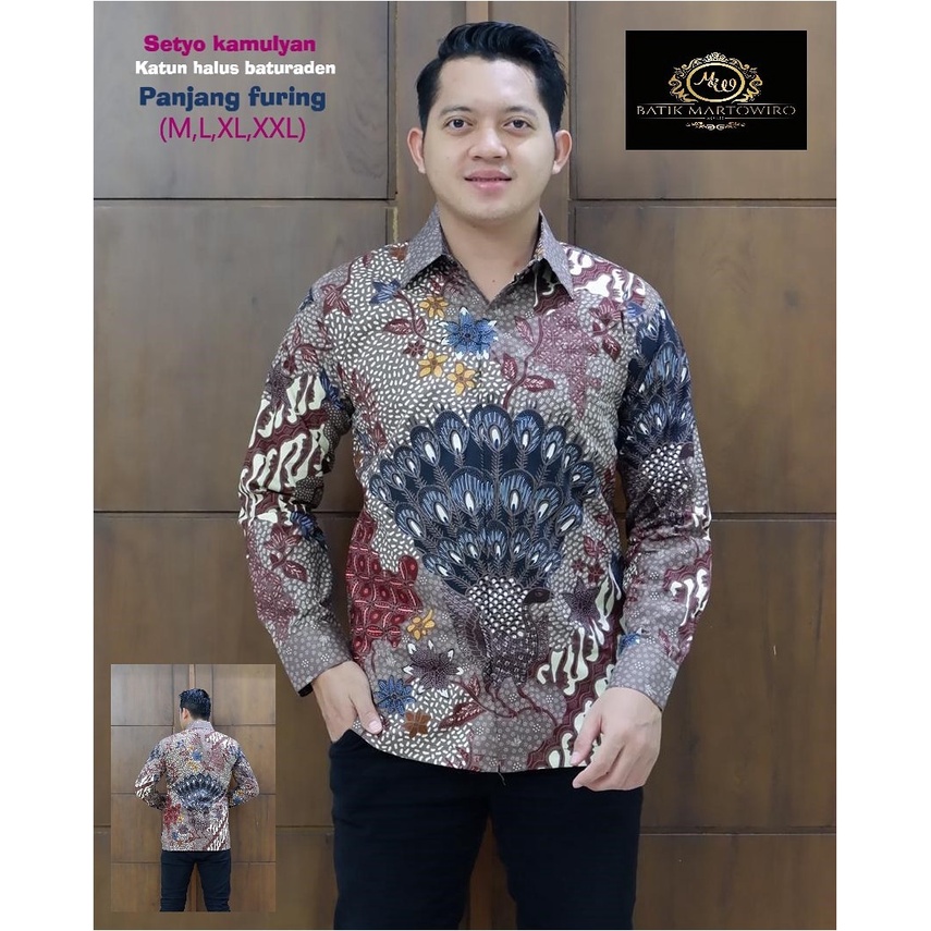 SETYO KAMULYAN MARTOWIRO KEMEJA BATIK PRIA SOLO LENGAN PANJANG PENDEK FULL FURING ATASAN PREMIUM GIN