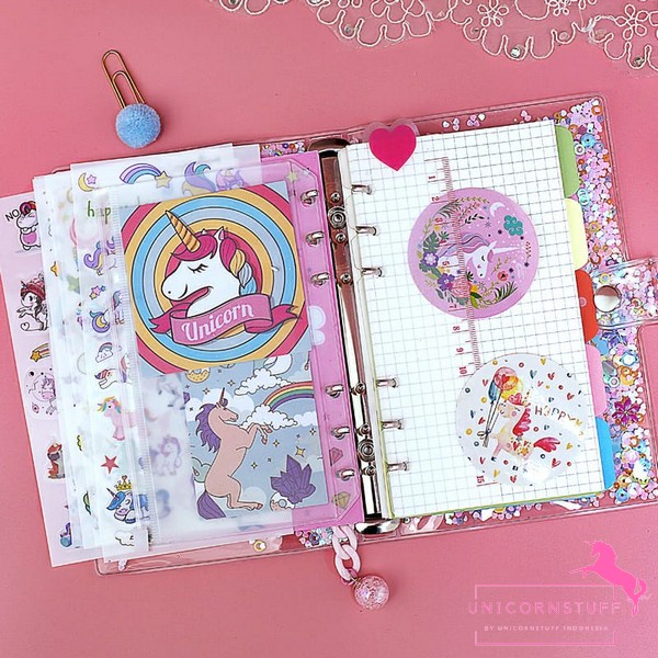 1 Set Notebook Kulit Unicorn Anak Diary Buku Catatan Journal Pink Binder Kado Hadiah Sekolah Kuliah Perempuan Cewek