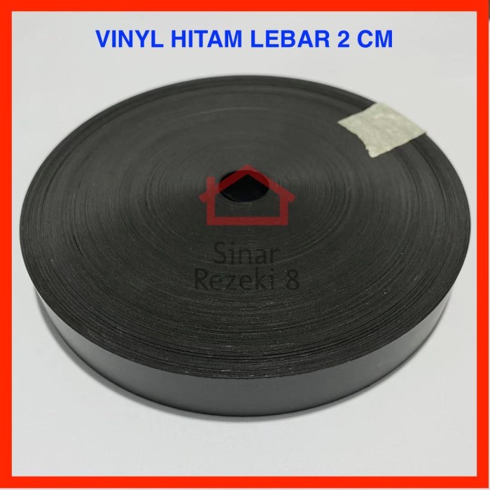20 mm Edging HITAM / Vinil Vynil Dof Dop PVC Edging taco Plimir Roll Vinyl