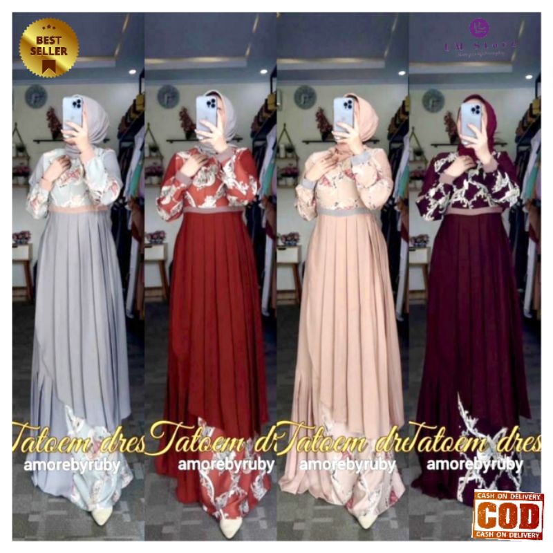 AMORE BY RUBY TATUM DRESS ORIGINAL GAMIS WANITA TERBARU FASHION MUSLIM MODERN DRES KONDANGAN PESTA E
