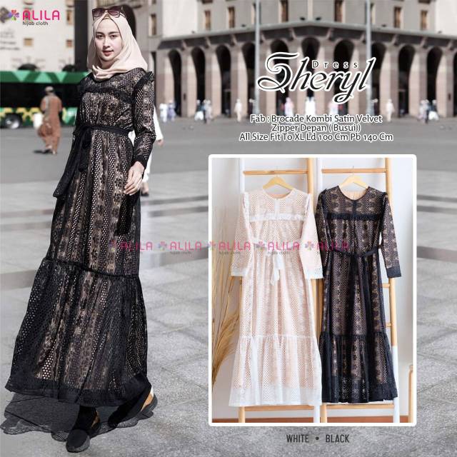 Sheryl dress / dress gamis maxi brokat brukat broklat