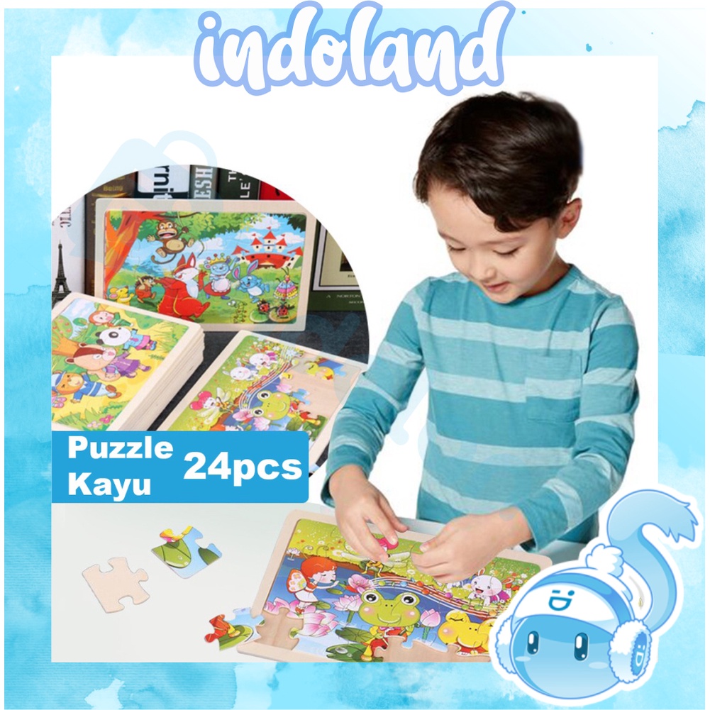 ☀ INDOLAND ☀ Mainan Edukasi Puzzle / Puzzle Kayu 24 keping / Puzzle Anak Murah / Jigsaw Puzzle T004