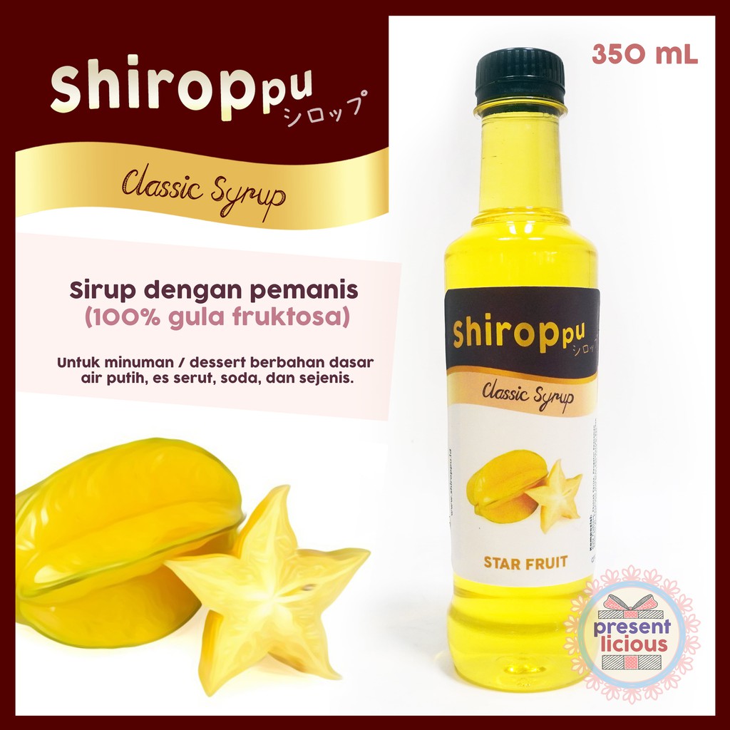 

Star Fruit | Shiroppu Classic Syrup 350 mL | Sirup Manis Belimbing