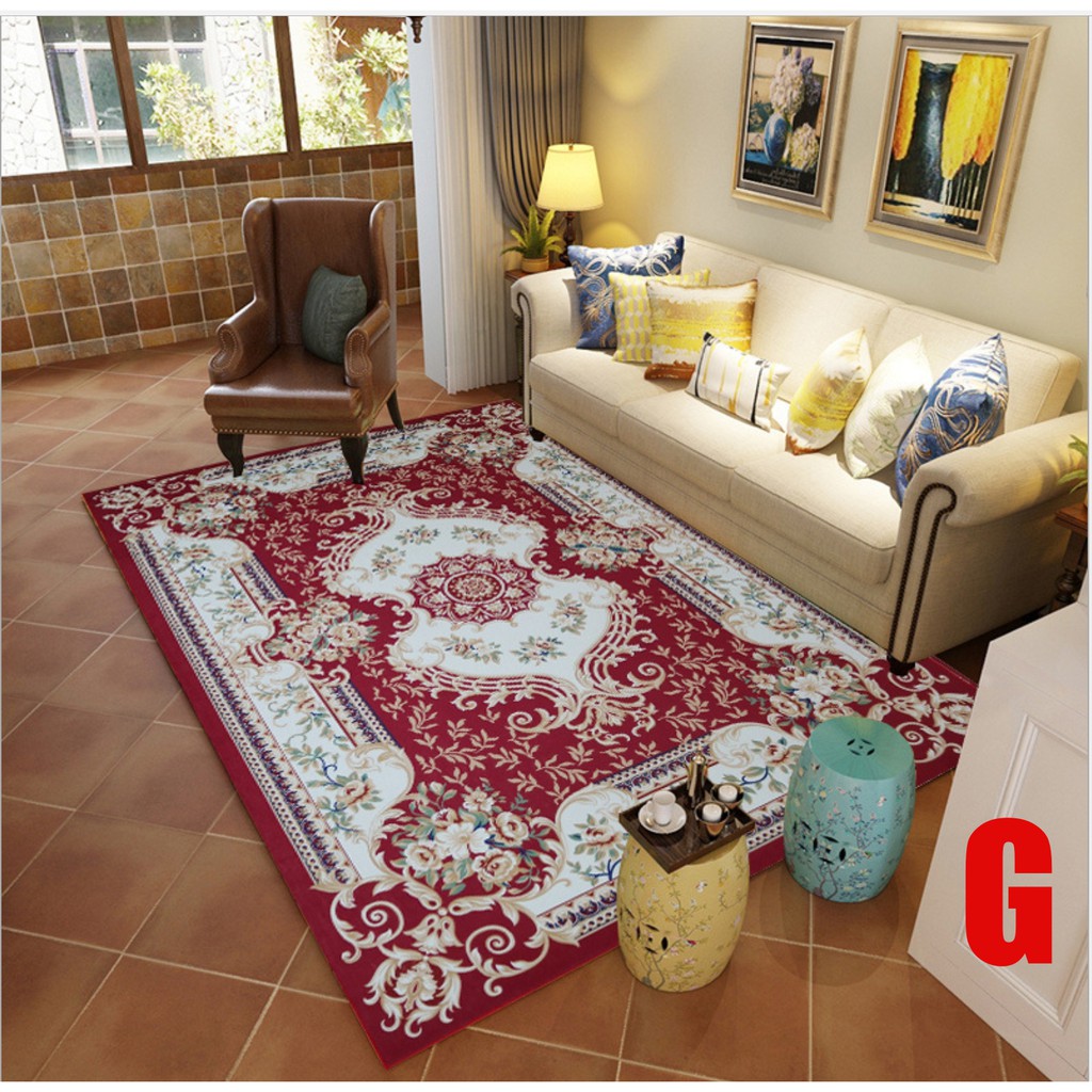 Medium Flowery Turkey Mat Square / Karpet Turki Motif Bunga Shabby