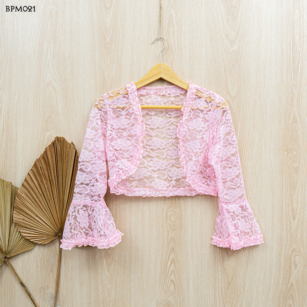 [READY STOCK] BOLERO LACE BROKAT CARDIGAN PENGANTIN PESTA PINK WANITA BPM021