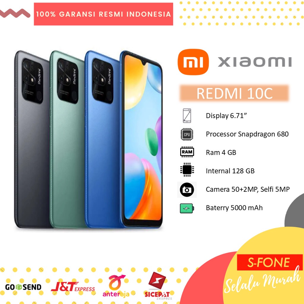 Xiaomi Redmi 10C 4/128GB Garansi Resmi