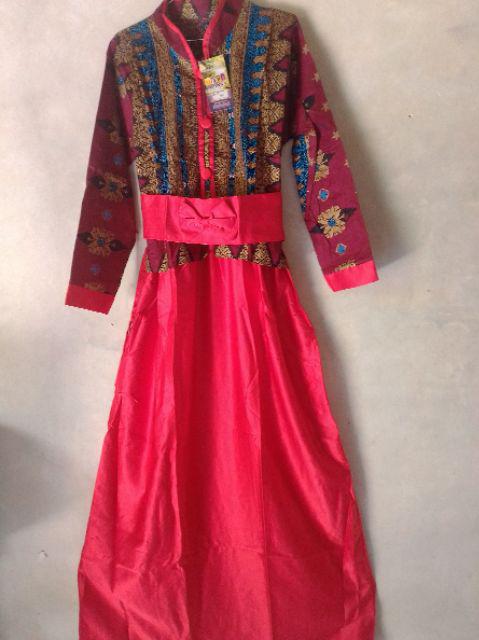 Gamis Couple Murah / Gamis Couple Modern / Gamis Batik Kombinasi / Baju Gamis Batik Couple