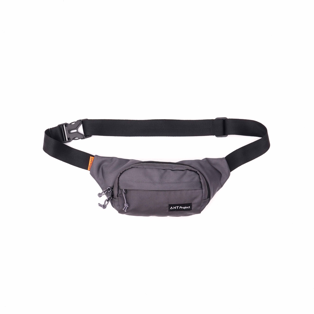 ANT PROJECT Tas Pinggang Pria Mini Murah Keren Kekinian Waistbag Korean Style Pria Abu