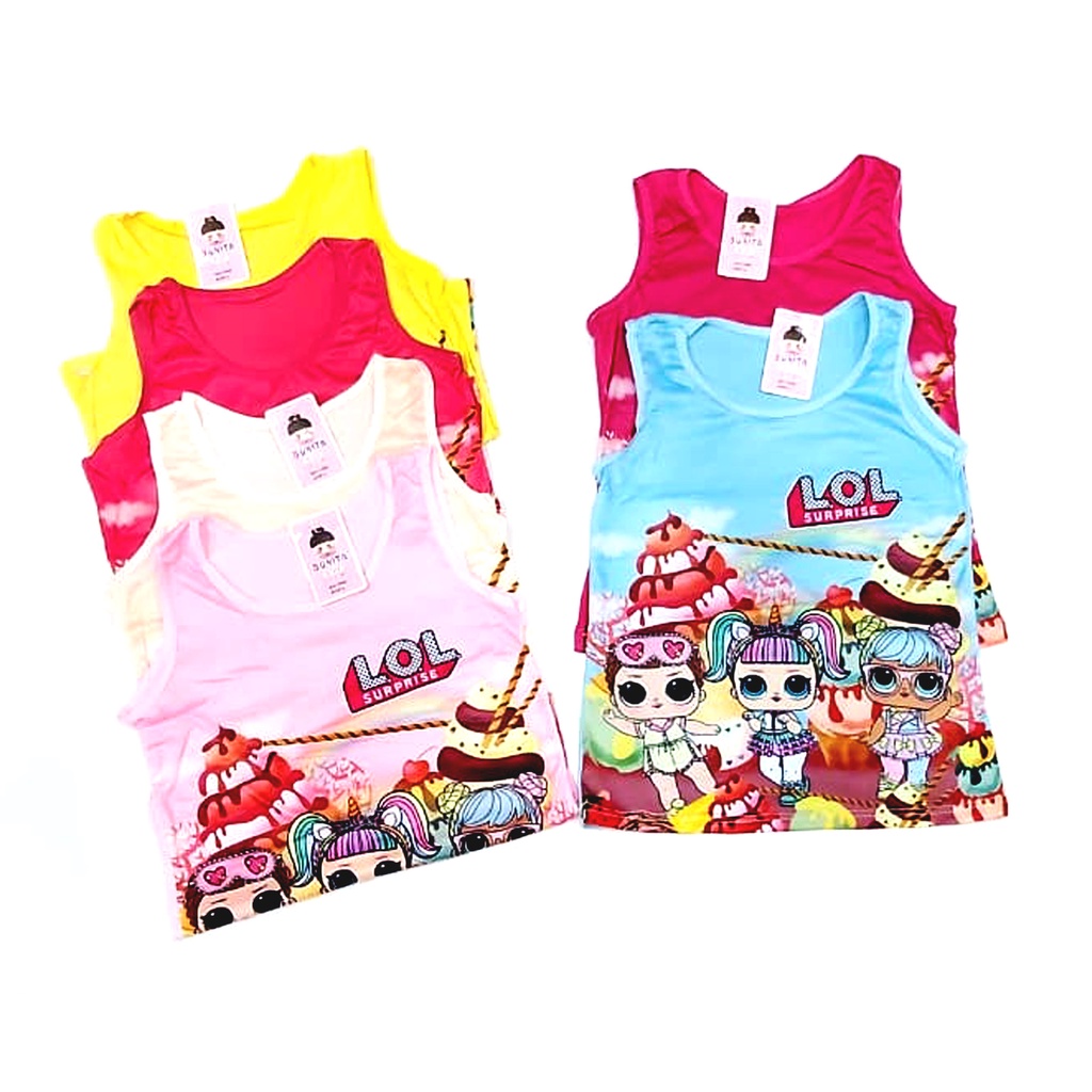 Tanktop singlet anak motif LL size M,L,XL