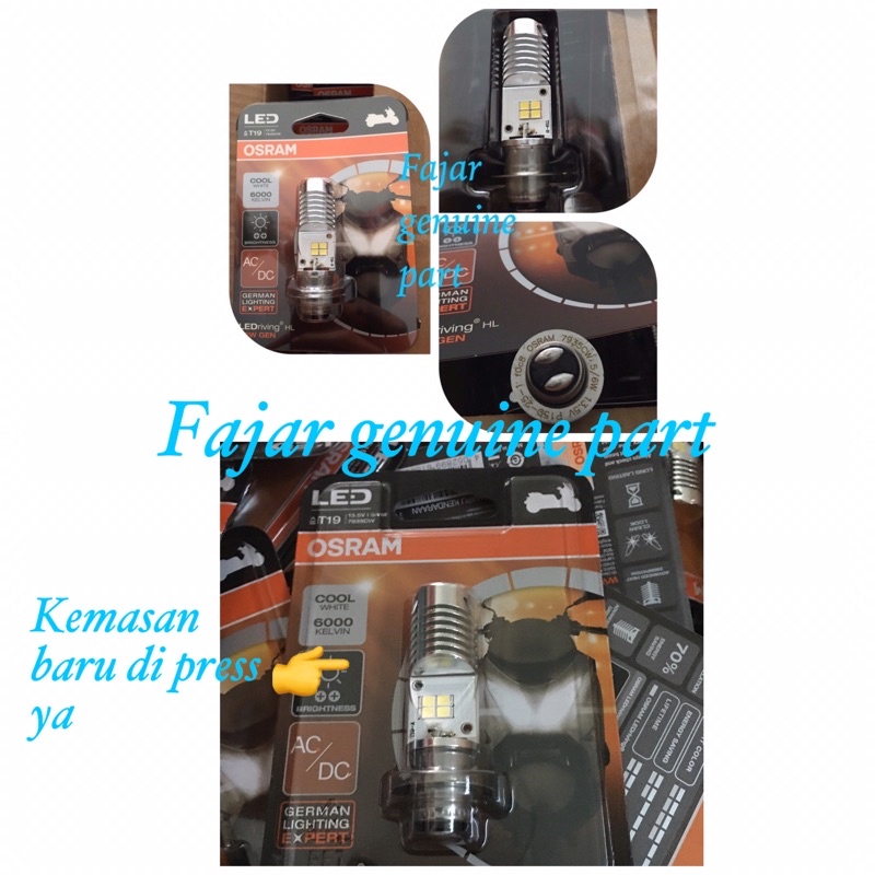 Lampu LED Osram putih T19 kaki 1 beat mio m3 vario arus AC/DC GERMAN technology