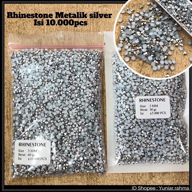 PACK BESAR isi 10.000pcs RHINESTONES 3mm , gems henna , gemstone