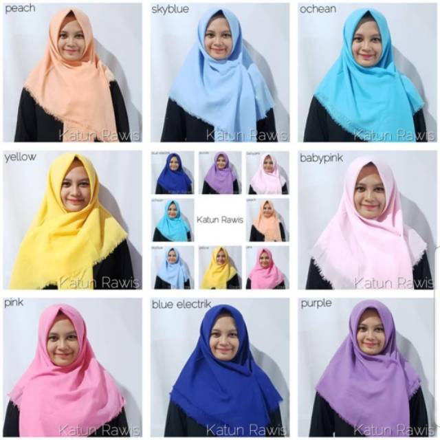Segiempat Katun Rawis / Saudia //Saudia Non Lebel cream navy marroon hitam merah habis