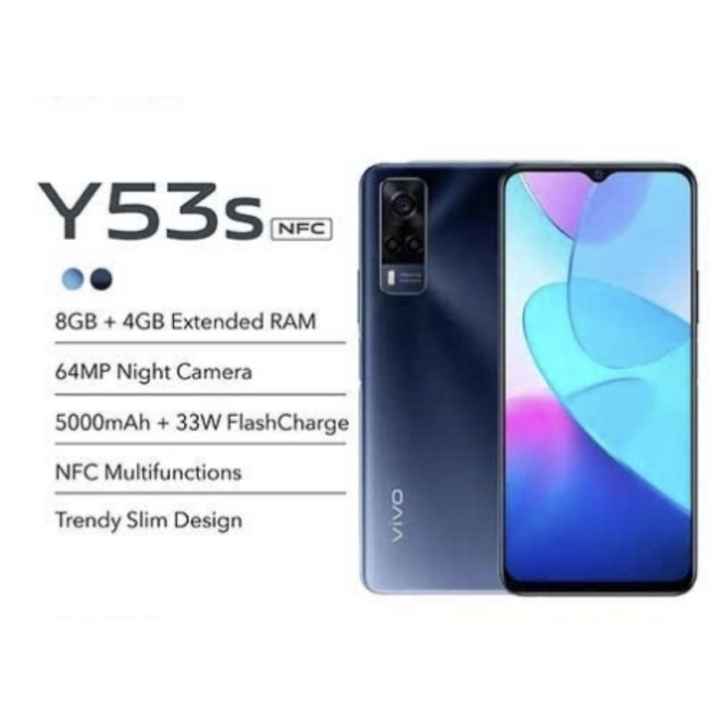 VIVO Y53S Ram 8/128 - Suport NFC - (Y53s 8+128GB) Garansi Resmi Vivo
