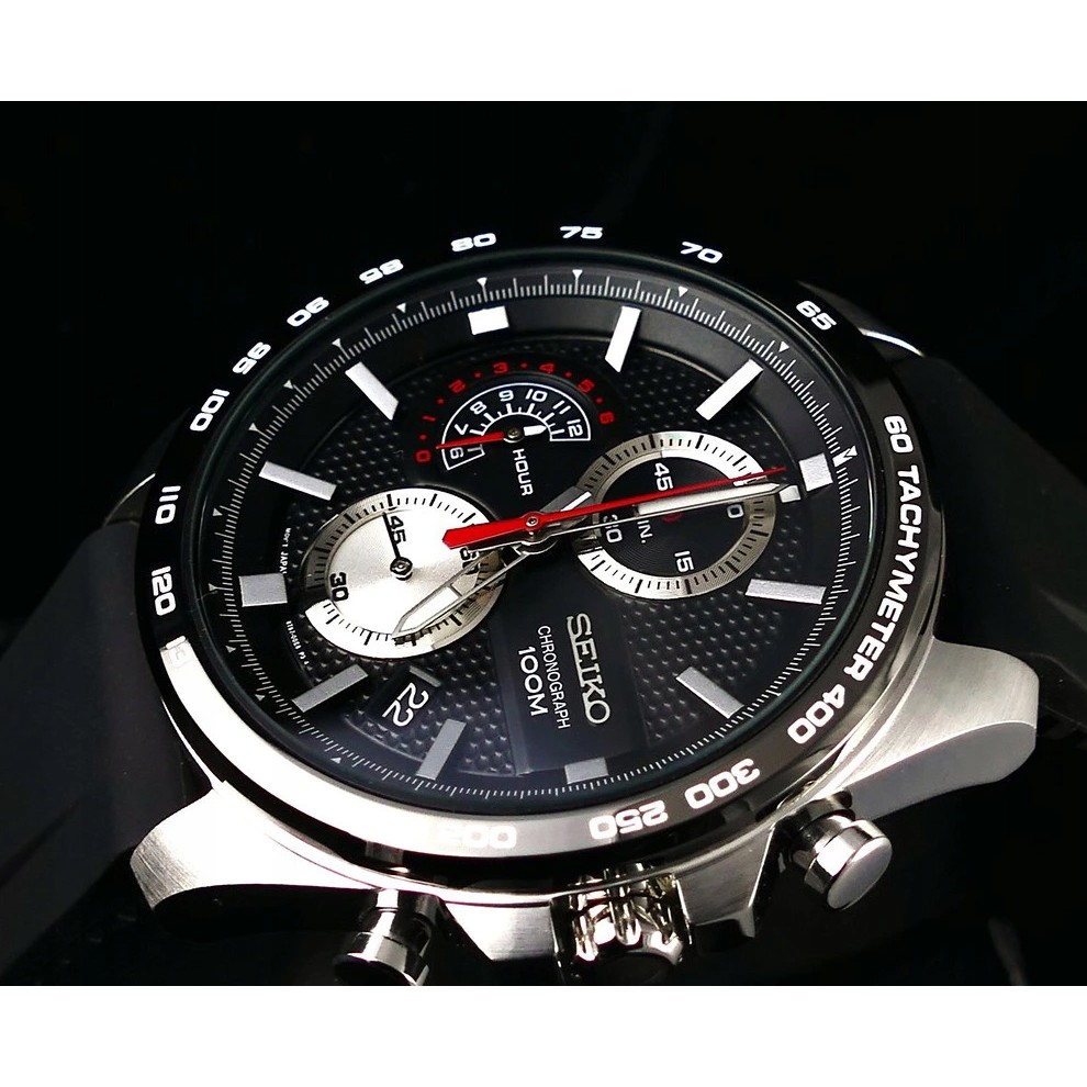 Seiko Quartz SSB287P1 Chronograph Rubber Strap - Jam Tangan Pria SSB287
