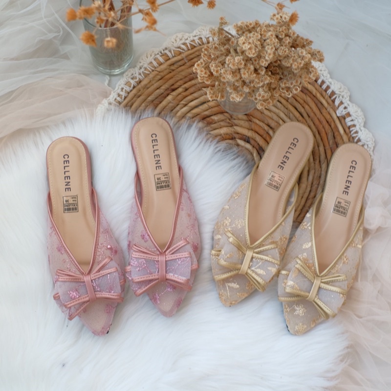 CELLENE Big Bow Lace Flatshoes