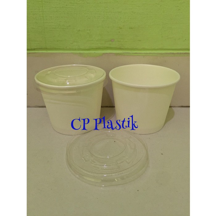 Paper Cup 10 Oz | Paper Bowl 300 Ml + Tutup | Mangkok Es Kepal Milo High Quality