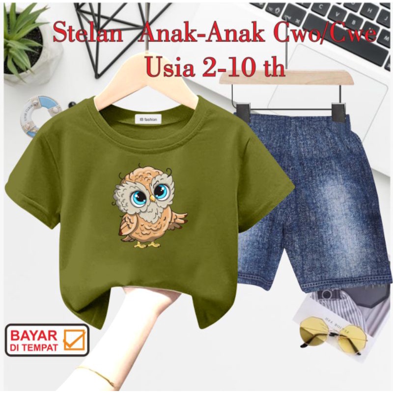 ((IB))SETELAN ANAK PEREMPUAN SEMI JEANS/SWEET DREAM DIGITAL SABLON