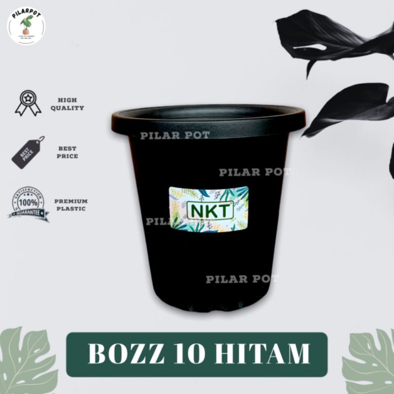 pot bunga tanaman tinggi NKT BOZZ 10 HITAM - NKT BOZZ 10 HITAM