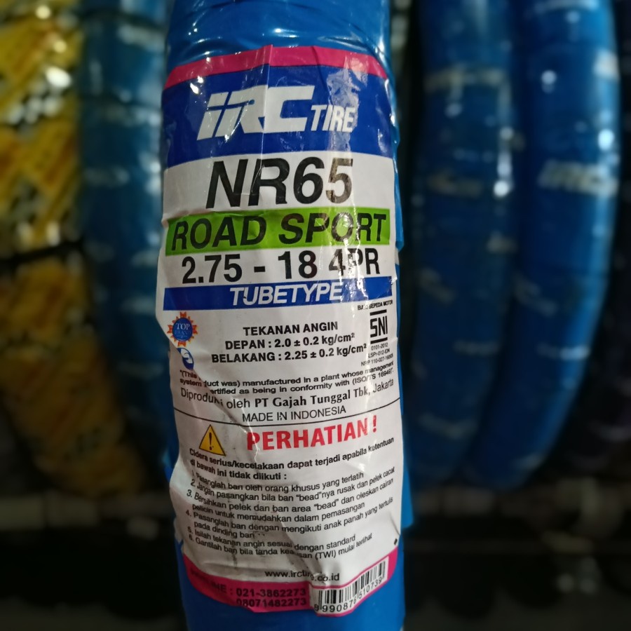 Ban Luar Motor Ring Pelek 18 IRC 275-18 NR 65 Non Tubeless