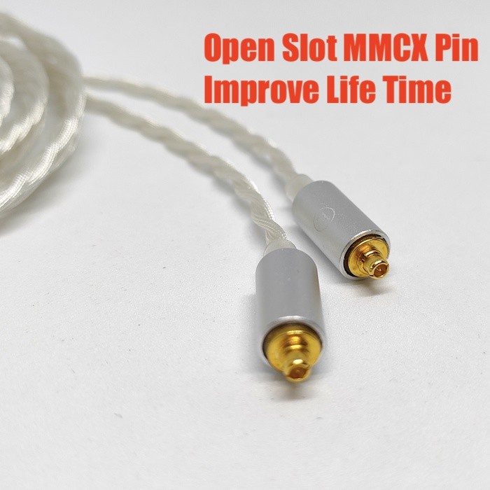 High End Premium Custom Hand Braid MMCX Pin Cable 6N Silver Plated