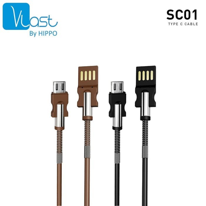 Kabel Data Hippo Vlast SC01 SC-01 SC 01 Type C 100 cm Fast Charging 3A Original Tipe C USB Cable