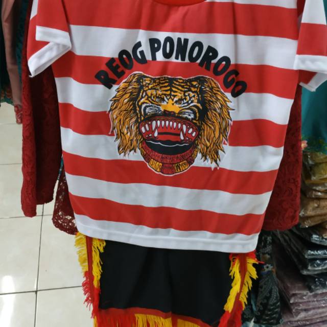 Setelan baju reog anak - kaos dan celana reog anak