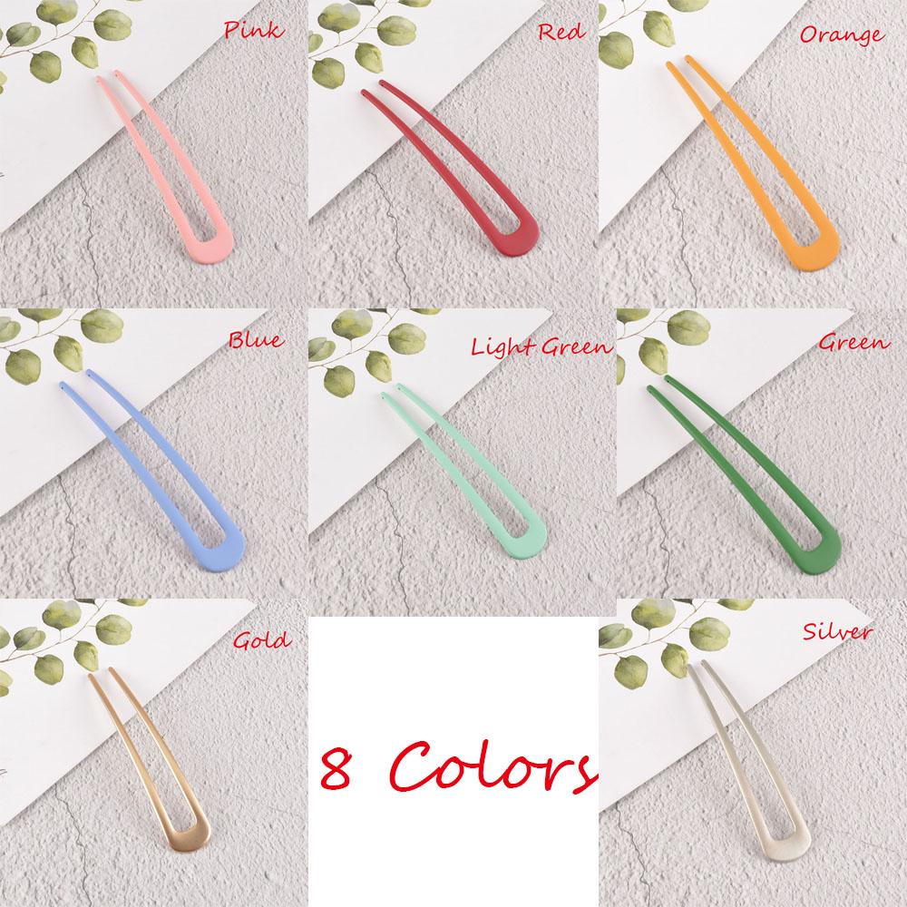 Needway Jepit Rambut Elegan Chic Trendi Nyaman Colorful U Shape Hair Fork