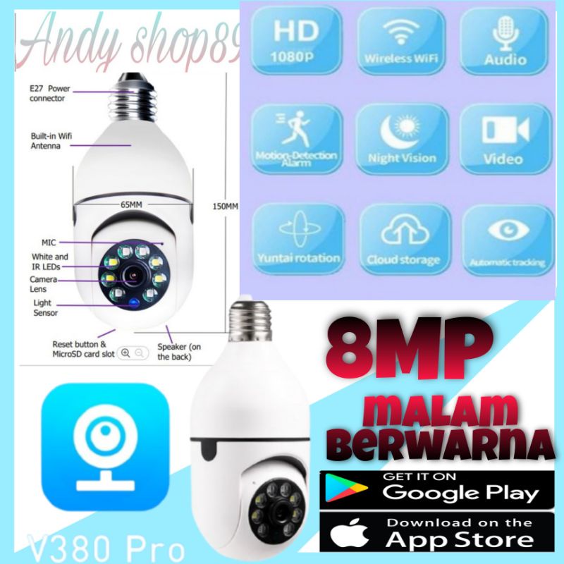 KAMERA PTZ BOHLAM MOTION TRACKER CCTV 360 PTZ NIGHT VISION WIFI IP KAMERA 8MP