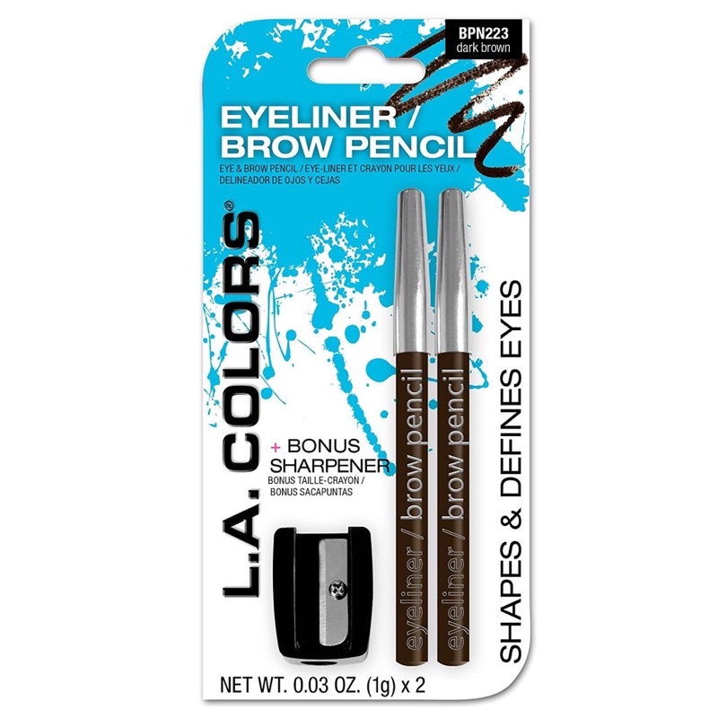 LA COLORS EYELINER / BROW PENCIL (DARK BROWN / BLACK)