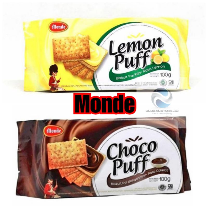 Monde Lemon Puff 100gr/ Monde Choco puff 100gr