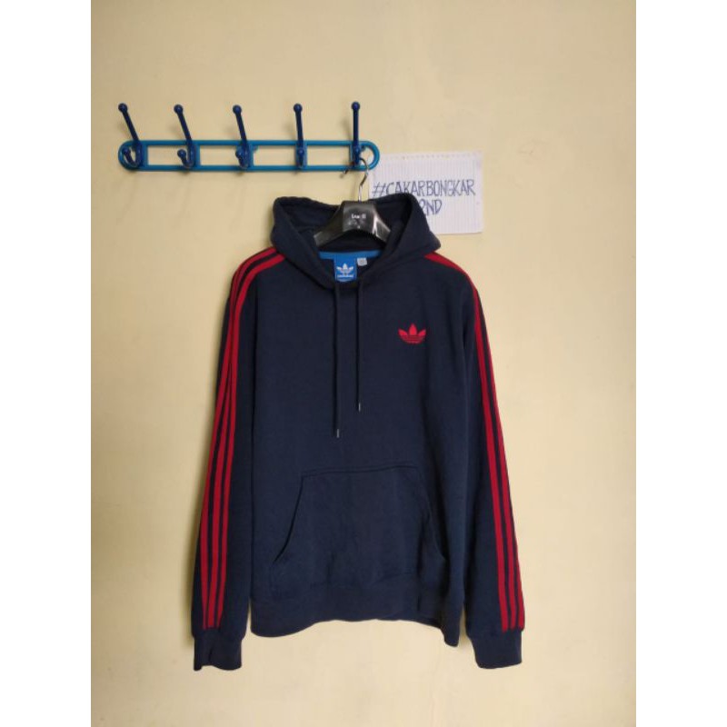 Hoodie Adidas Trefoil Mini Logo - Navy Blue