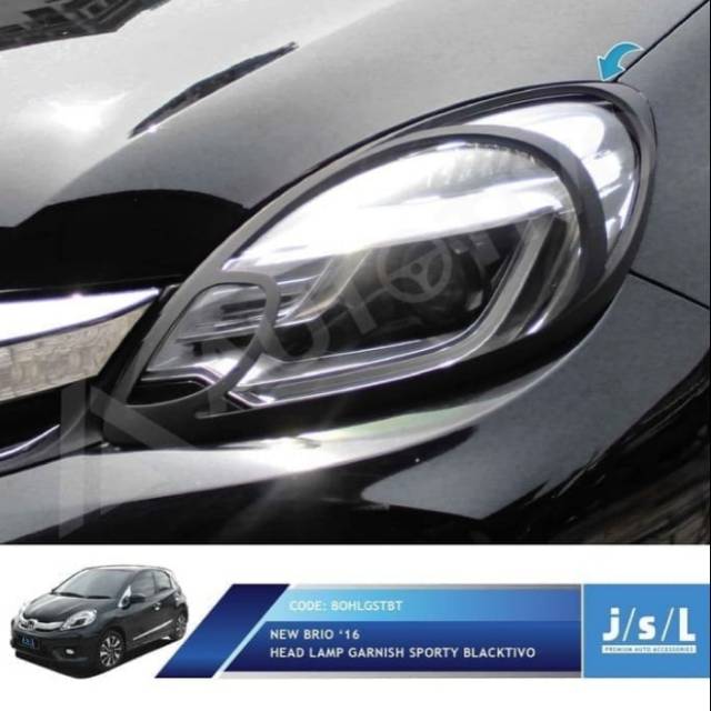 Garnish - list lampu depan honda brio blactivo