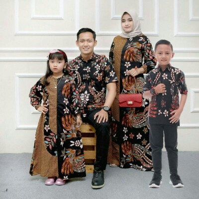 Batik Couple Keluarga Ayah Ibu Dan Anak Set Family Rempel Katun Mix Wollpeach Jumbo