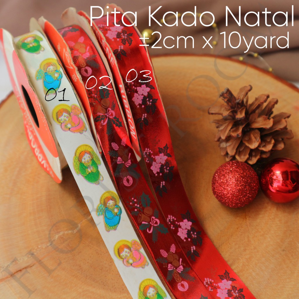 

Pita Kado Natal ±2cm x 10Yard - Christmas Ribbon - Xmas - Pohon Natal