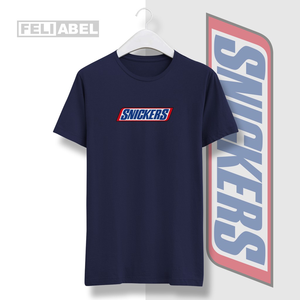 Kaos Snickers | Baju Katun Kombet 30s | Tee Pria Wanita