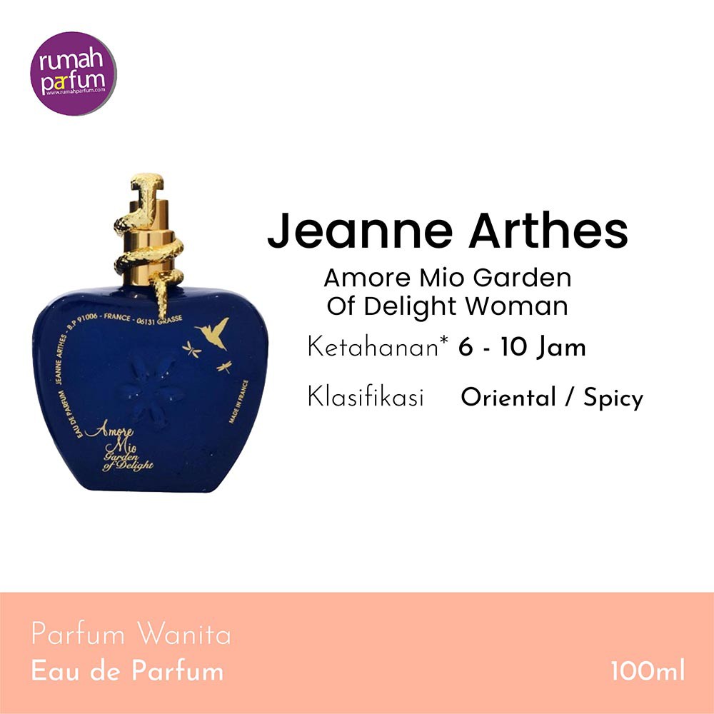Parfum wanita Jeanne Arthes Amore Mio Garden Of Delight Woman Women Tahan Lama 100 ML