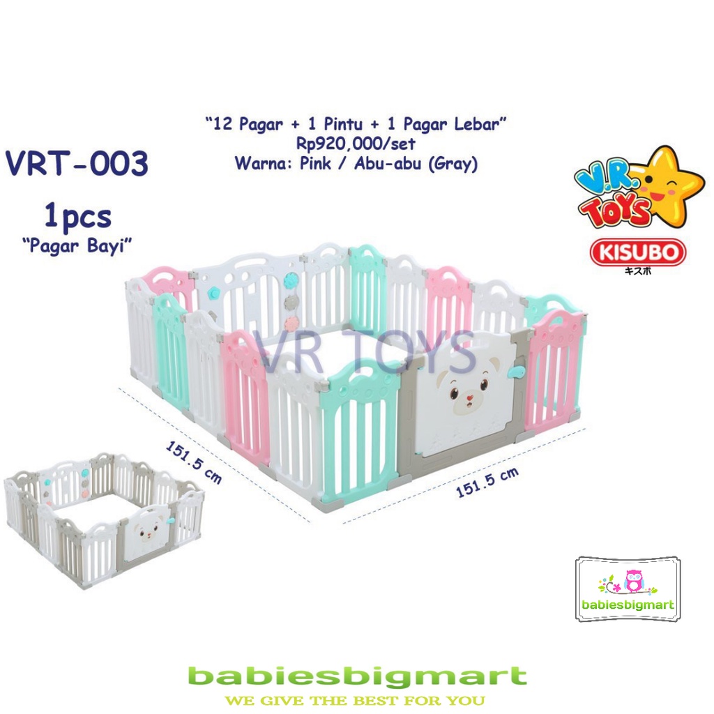 Baby Playpen Safety / Baby Fance Pagar Bayi Kisubo Vrt 003 12+1 New