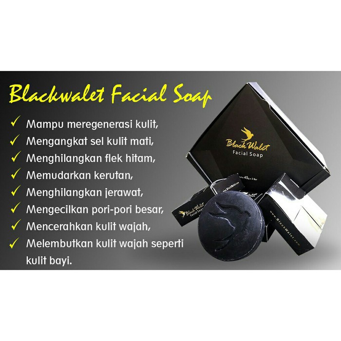 Black Walet Facial Soap Original 100% - isi 3 Buah Sabun Sabun Muka Black Walet Asli