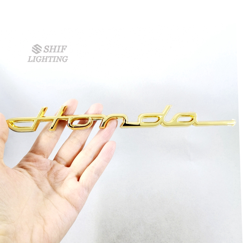 Stiker Emblem / Badge Motif Logo Honda Bahan ABS Warna Emas untuk Dekorasi Mobil Honda