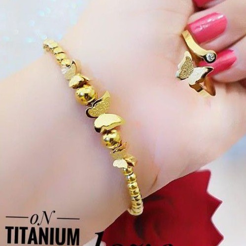 Titanium Gelang dan Cincin 0502p